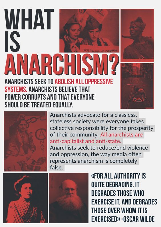This meme is a humorous definition of anarchism, a political philosophy that advocates for the abolition of all forms of government and authority. The text reads: "Anarchists seek to abolish all oppressive systems. Anarchists believe that power corrupts, and that everyone should be equal." The meme is likely meant to be ironic or satirical, poking fun at the idea of anarchism as a practical and feasible solution to social problems.