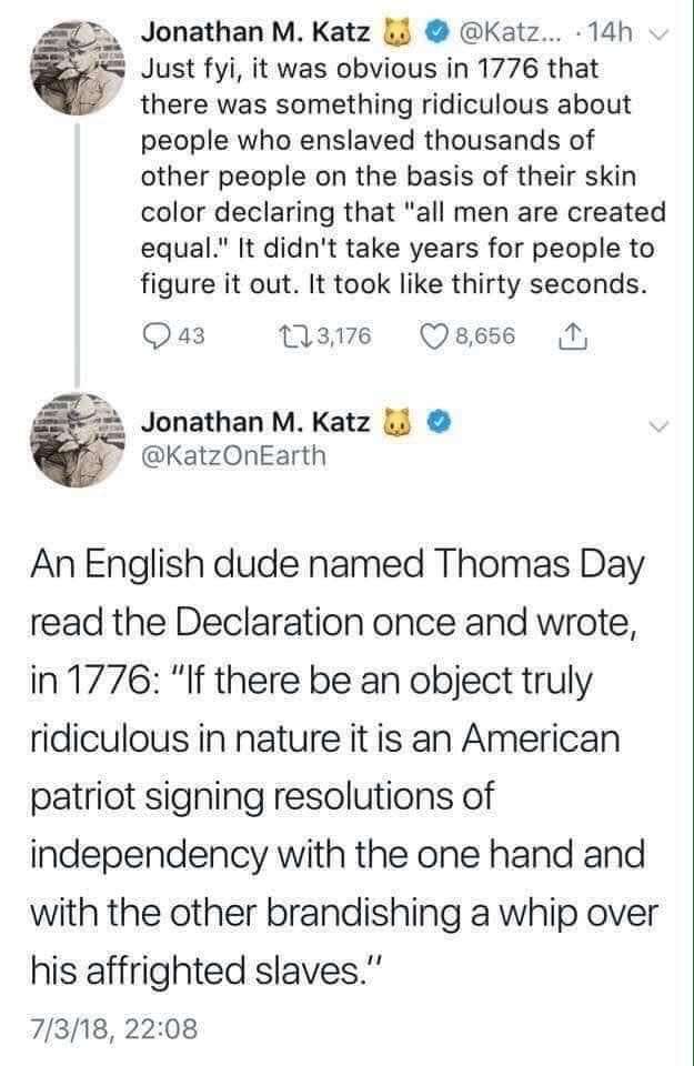 The meme is a humorous commentary on the American Revolution's Declaration of Independence. It starts with a quote from the document, "We have no one to blame" is not in the actual text, but "We have no one to blame" is in the image. It's a quote from the document, but it's not in the actual text. The quote "We have no one to blame" is in the image, but it's not in the actual text.