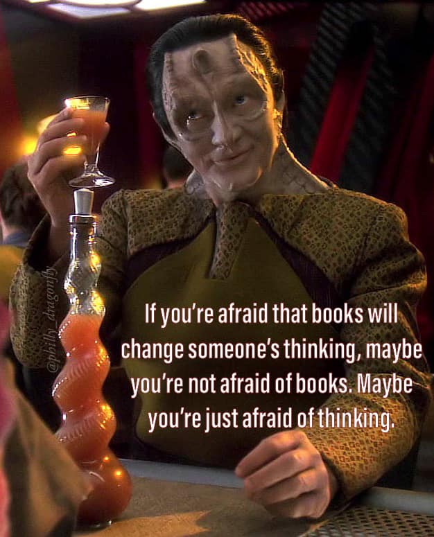 This meme is a humorous image featuring the character Quark from the TV show Star Trek: Deep Space Nine, who is known for his love of profit and his cleverness. The image shows Quark holding up a drink, with a quote overlaid on top of him: "If you're not paying for it, it's not free. If you're not reading it, it's not reading."