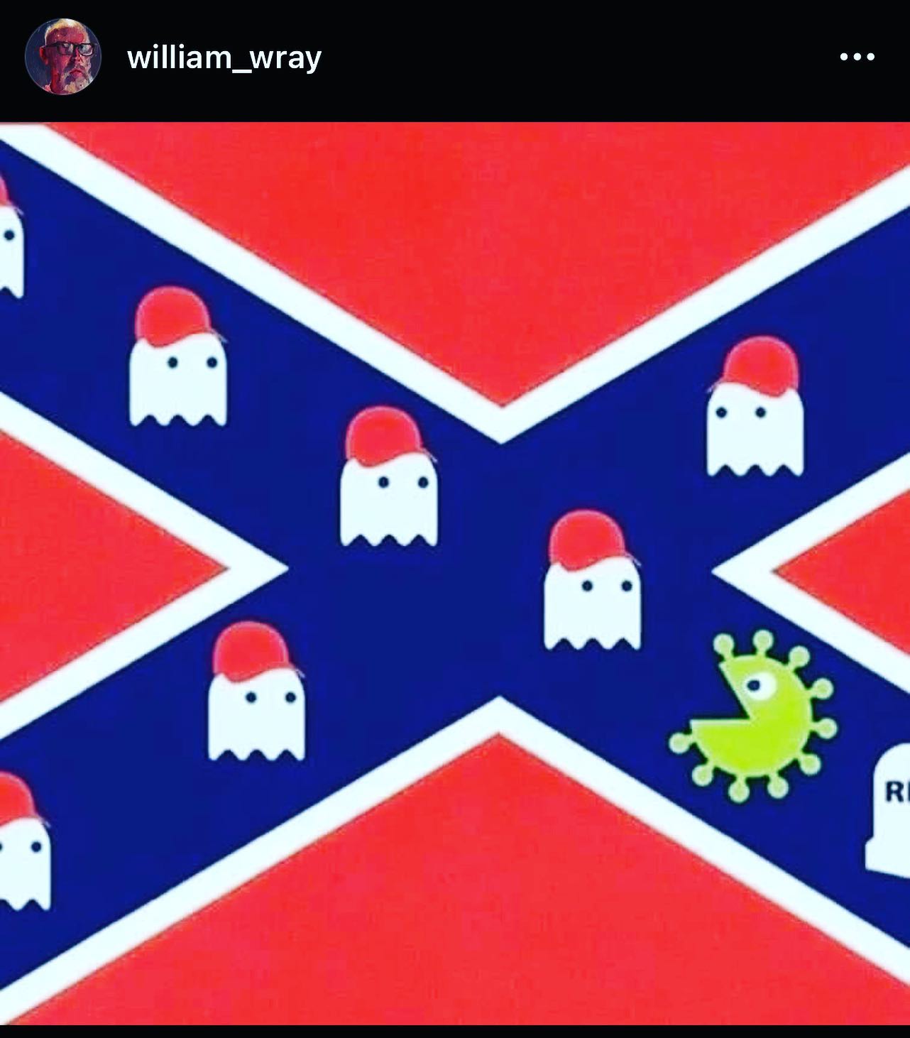 The meme is a humorous image that combines elements of the Confederate flag with popular culture. The image features the Confederate flag's design, but with the stars and bars replaced with Pac-Man characters, and the flag's center is a ghost wearing a red hat. The text "I can explain" appears above the image.