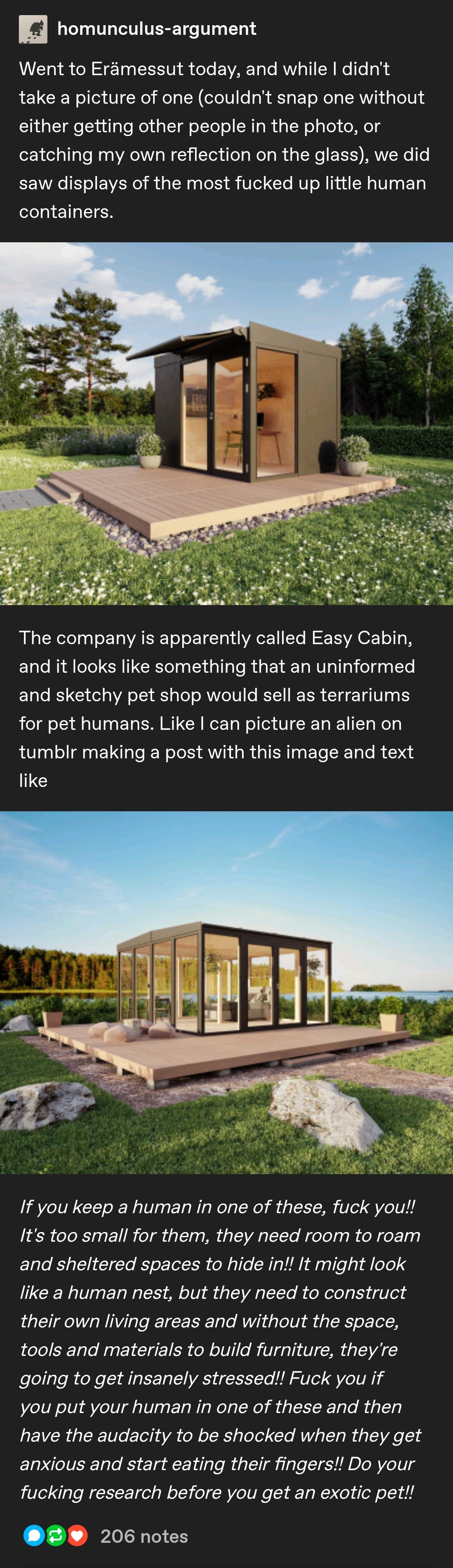 The meme is a humorous exchange between two individuals, with the first person sharing a photo of a house with a unique design feature: a tiny, one-room house with a single window and a door that is slightly ajar. The second person responds with a sarcastic comment about the house's design, implying that it's not suitable for living. The text reads: "I'm not saying it's not a house, I'm saying it's not a house."