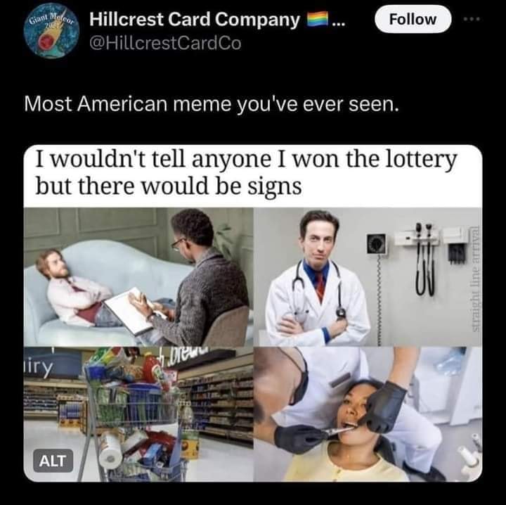 This meme is a humorous illustration of a doctor's office visit. The top text reads "I didn't win the lottery" and the bottom text says "But I did win something". The image shows a doctor's office, with a patient lying on a couch, a doctor sitting in a chair, and a sign on the wall that says "We're all winners here". The meme is poking fun at the idea that even in a doctor's office, you can find something to be happy about, even if it's not winning the lottery.