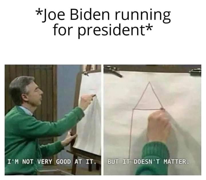 This meme is a humorous comparison between a 2020 presidential campaign slogan and a scene from the children's TV show "Sesame Street." The image shows a character from "Sesame Street" drawing a simple picture, with the caption "I love you, you love me" (a 2020 Joe Biden campaign slogan) written above it. However, the character then draws a more complex picture and says "I love you, you love me, it's better than a kiss" (a 2020 Joe Biden campaign slogan) with a more complex picture, implying that Joe Biden's campaign slogans were simple and childish.