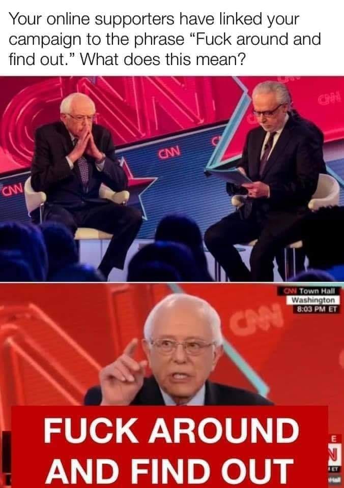 This meme is a humorous example of a "dumb" or "obvious" question, where someone asks a question that is already answered by the text above it. The image shows a screenshot of a CNN news segment where a guest asks "Wh...