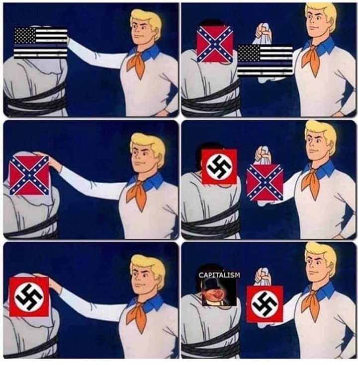 This meme is a modified version of the classic "Frog in the Pond" or "Daisy in the Pond" scenario, where a character is tricked into accepting something they don't want. In this case, the character is tricked into accepting the United States as a democratic country, with the American flag being replaced with the Confederate flag. The text "I love America" appears on the character's lips, implying that they are unaware of the true nature of the country they are living in.