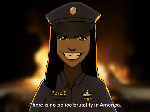 This meme features a cartoon character with a sarcastic expression, implying that the statement "There is no police brutality in America" is absurd. The character is likely a parody of a stereotypical "tough cop" or "tough guy" archetype, with a hint of irony and sarcasm. The text "There is no police brutality in America" is written in a playful, tongue-in-cheek manner, suggesting that the speaker is being sarcastic or ironic.