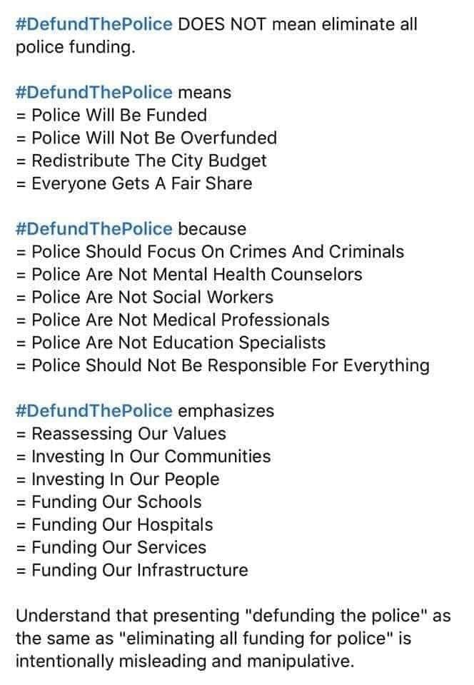 This meme is a humorous illustration of the concept of "defund the police" with a twist. The image shows a police officer trying to defuse a bomb, with a caption that reads: "Defund the police: Because who needs a police department when you have a bomb that can defuse itself?" The meme pokes fun at the idea of "defunding" the police by suggesting a more absurd and humorous solution to the problem.