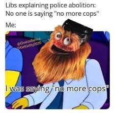 This meme is a humorous take on the phrase "I'm not a doctor, but I play one on TV." It features a character from the Muppet Show, Dr. Bunsen, with a caption that says "I'm not a cop, but I'll say no cops." The image is likely a play on the phrase, with the character's deadpan expression and the unexpected twist on the phrase adding to the humor.