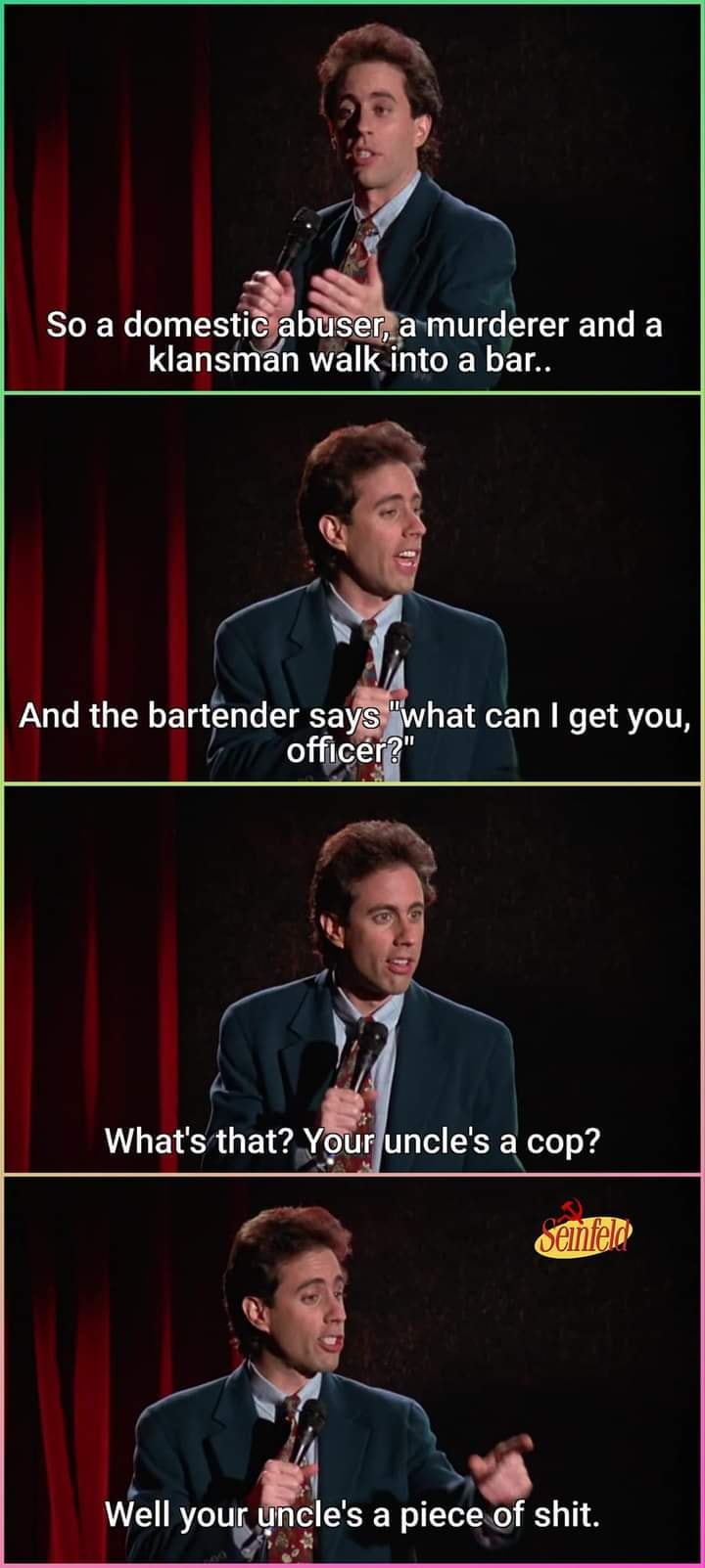 This meme is a humorous exchange between a comedian and a bartender, where the comedian asks the bartender for a drink and the bartender responds with a sarcastic and unexpected answer. The text reads: "So you want a drink, huh? Well, you're going to have to answer the question every cop ever asks you." The answer is "I'm not a lawyer", but the bartender responds with "I'm a lawyer, but I'm not a lawyer".