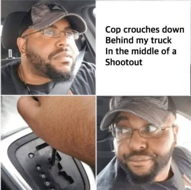 This meme is a humorous take on the phrase "in the middle of a shootout" being misheard as "in the middle of a stew pot". The image shows a character looking shocked and confused, with the text "In the middle of a stew pot" written above a caption that reads "In the middle of a shootout". The humor comes from the absurdity of the misheard phrase and the character's reaction to it.