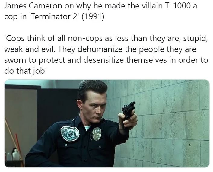 This meme is a humorous take on the 1991 film "Terminator 2: Judgment Day". The image shows a screenshot of a character, Robert T. Baskin, from the movie, with a quote overlaid on top. The quote reads: "I'll be back", which is a famous line from the Terminator franchise.
