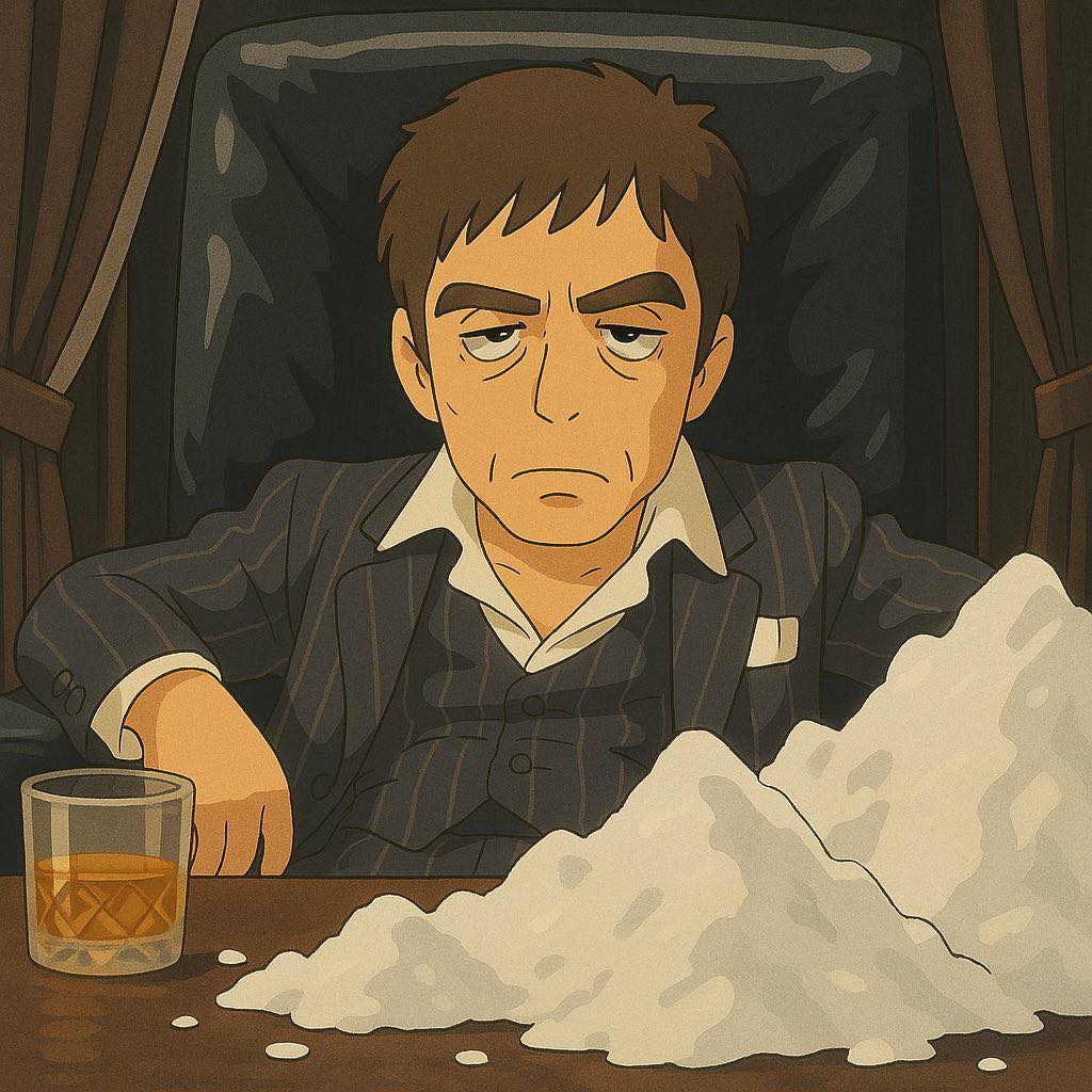 This meme features a cartoon image of Walter White, a character from the TV series Breaking Bad, sitting at a desk with a pile of cocaine in front of him. The image is captioned "When you finally get around to doing that one thing you've been putting off for weeks". The meme is a humorous take on procrastination and the guilt that comes with it.