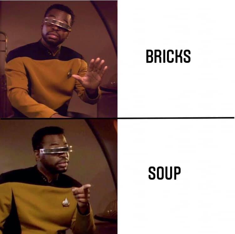 The meme is a play on words, using images from the Star Trek: The Next