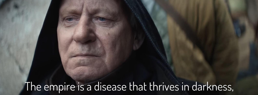 This meme is a reference to the Star Wars franchise, specifically the character Darth Vader, who says "The Empire is a path, the dark side is a path... and one of the things you're going to have to do is get through y...