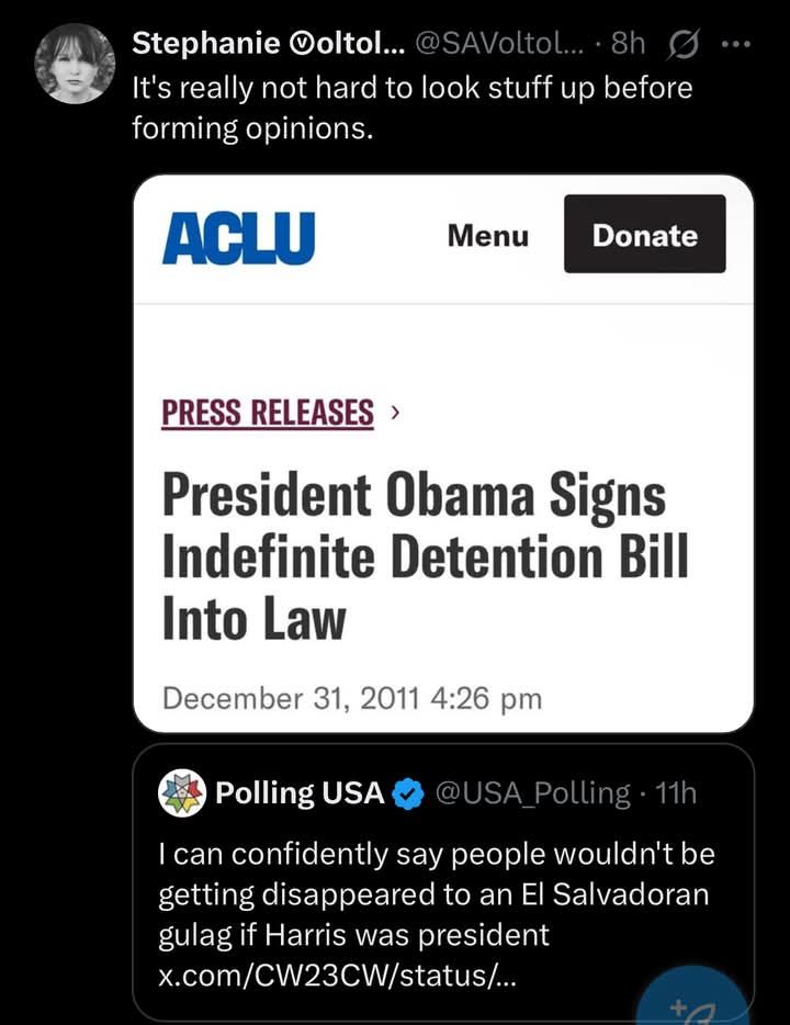 This meme is a screenshot of a news article from 2011 with the headline "President Obama Signs Indefinite Detention Bill Into Law". The text below the headline is a quote from the article, but it's actually a quote from a 2011 article that's now being used to comment on a 2023 situation. The quote reads: "I can confidently say that I am not going to be getting a new, or even a better, job. I am going to be getting a job. I am going to be getting a job. I am going to be getting a job. I am going to be getting a job. I am going to be getting a job. I am going to be getting a job. I am going to be getting a job. I am going to be getting a job. I am going to be getting a job. I am going to be getting a job. I am going to be getting a job. I am going to be getting a...". The image is a joke about a person's job search.
