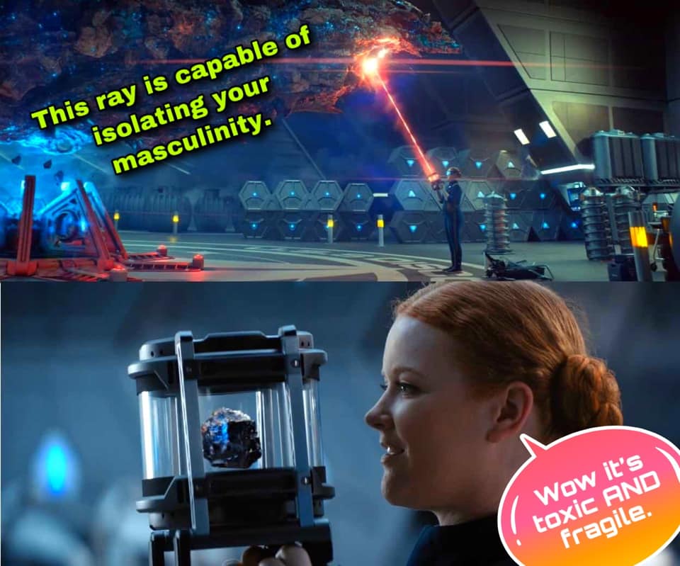 This meme is a humorous image that pokes fun at the idea of a "laser" being used to "cut" through a specific situation. The text overlayed on the image reads, "This laser is capable of cutting through your masculinity."