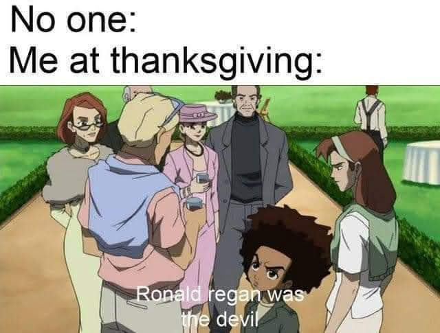 This meme is a humorous take on the idea that some people might not be as enthusiastic about Thanksgiving as others. The image is a screenshot from a TV show or movie, but the text overlayed on it is a quote from a character who is expressing their true feelings about the holiday. The text reads: "No one: Me at Thanksgiving: 'I hate you all. I hate this holiday. I hate the food, the family, the tradition. I hate it all. And especially, I hate you, you stupid, stupid turkey. You're not even a real turkey. You're a chicken, you chicken!'".