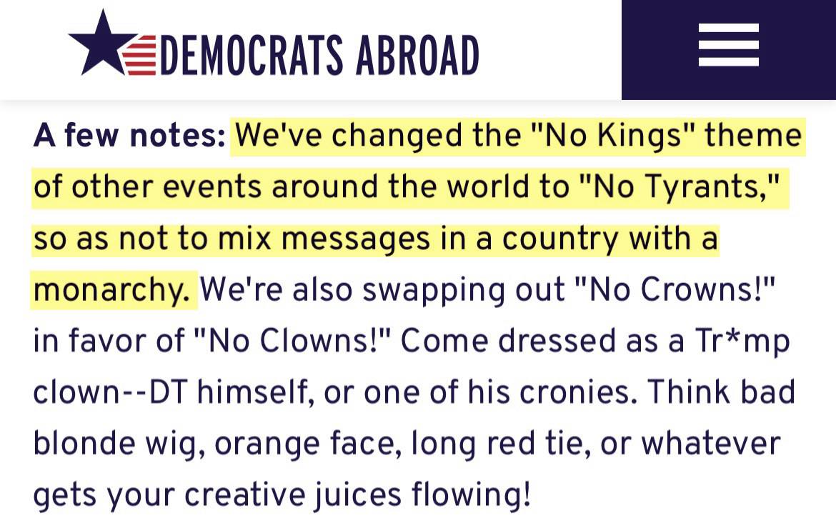 This meme is a satirical take on the "No King" or "No Monarch" movement, which is now being referred to as "No Tyrants" or "No Crowns". The text is meant to be humorous and ironic, using a "new" or "newer" version of an old phrase, and is meant to be read as a satirical take on the current state of the world. The text itself is meant to be humorous and satirical.