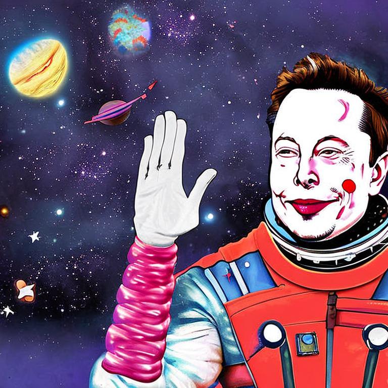 The meme is an image of Elon Musk, but his face has been replaced with a clown's, and his suit is also modified to look like a clown's. The image is captioned "I'm not a clown, I'm a space clown". The image is meant to be humorous and absurd, poking fun at Elon Musk's eccentric personality and his ambitions in space exploration.