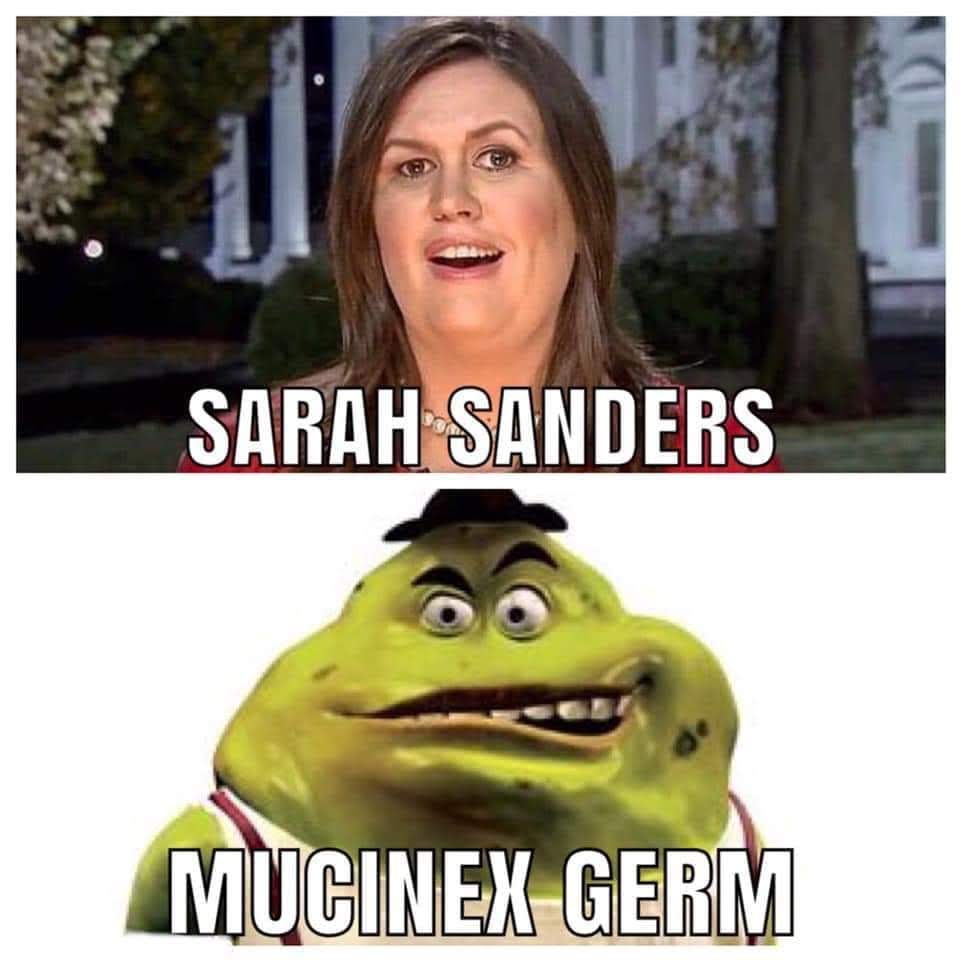 This meme is a photo of Sarah Sanders, a former White House press secretary, with a caption that juxtaposes her with the character of Shrek's son, "Fiona's" son, Prince, aka Prince, aka Prince Charming, aka Prince Charming's, aka Prince Charming's, aka Prince Charming's, aka Prince Charming's, aka Prince Charming's, aka Prince Charming's, aka Prince Charming's, aka Prince Charming's, aka Prince Charming's, aka Prince Charming's, aka Prince Charming's, aka Prince Charming's, aka Prince Charming's, aka Prince Charming's, aka Prince Charming's, aka Prince Charming's, aka Prince Charming's, aka Prince Charming's, aka Prince Charming's, aka Prince Charming's, aka Prince Charming's, aka Prince Charming's, aka Prince Charming's, aka Prince Charming's, aka Prince Charming's, aka Prince Charming's, aka Prince Charming's, aka Prince Charming's, aka Prince Charming's, aka Prince Charming's, aka Prince Charming's, aka Prince Charming's, aka Prince Charming's, aka Prince Charming's, aka Prince Charming's, aka Prince Charming's, aka Prince Charming's, aka Prince Charming's, aka Prince Charming's, aka Prince Charming's, aka Prince Charming's, aka Prince Charming's, aka Prince Charming's, aka Prince Ch  The meme reads: "Sarah Sanders: 'I don't know what to say to that.' 'I don't know what to say to that.'"