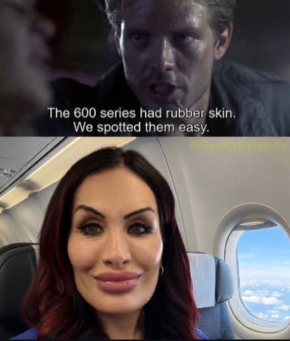 The meme is a play on the "I can see your face" meme, where someone is being told that they're not as attractive as they think they are. The image shows a woman's face, and the text above it says "The 600 series had r...