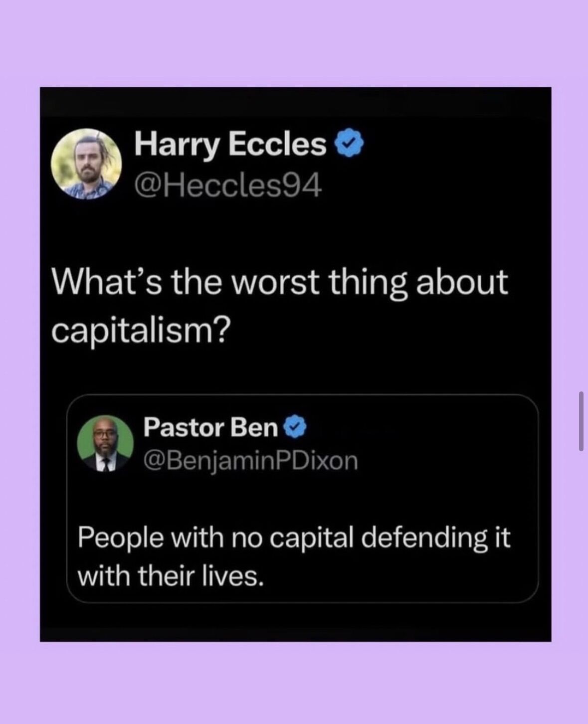 This anti-Reactionary meme operates within a political spectrum that views wealth inequality and racism as forces that create systemic instability rather than inherent evil. It frames "capital" (wealth) as the antagon...