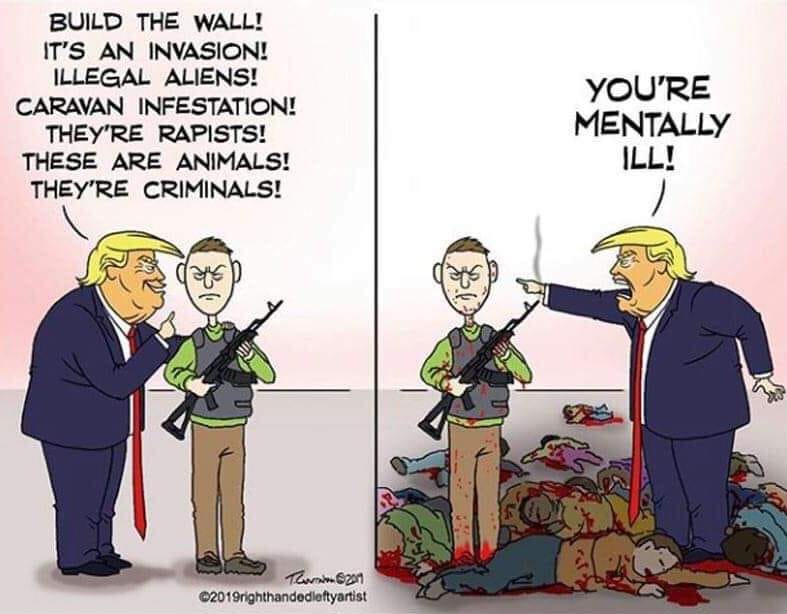 This meme is a cartoon image of Donald Trump standing in front of a wall, with a man behind him holding a gun. The text "Build the wall" is written above Trump, and the man behind him says "In 2-3 sentences, describe this meme for someone who cannot see it." The image is a play on the phrase "build the wall" and the Trump administration's policy on immigration.