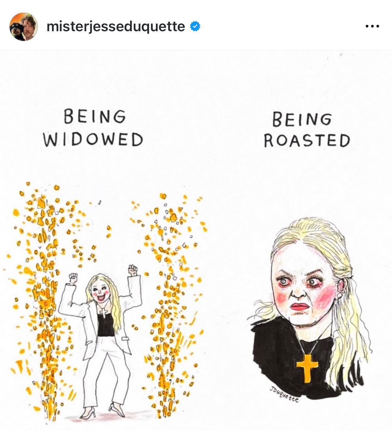 From an anti-reactionary perspective that values tradition and family stability, this meme illustrates the trend where divorce is seen as a way to reclaim wealth and return to normal life. On the left, a woman joyfull...