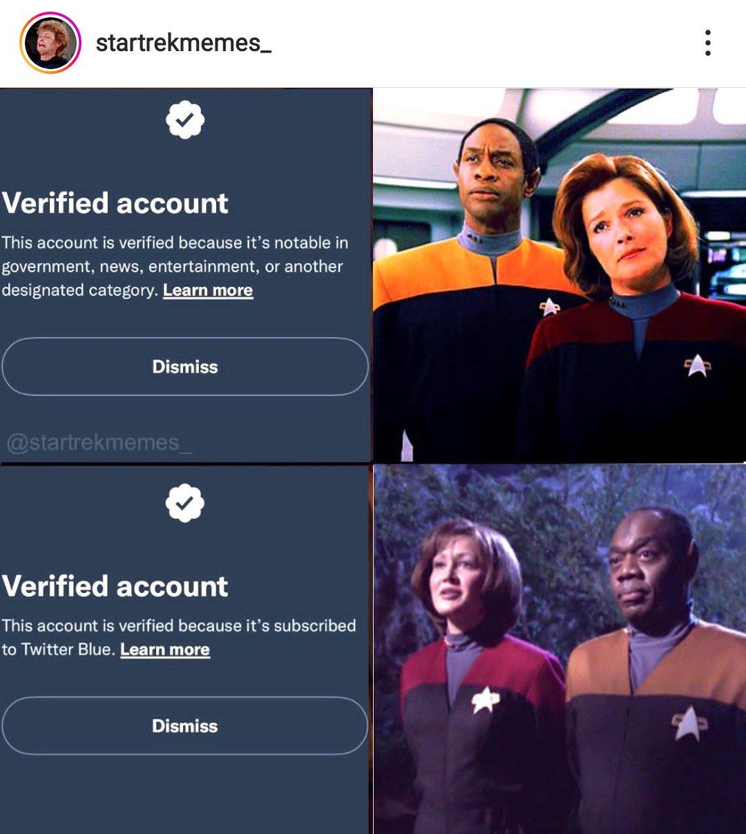 This meme is a humorous comparison between the characters from the TV show "Star Trek: The Next Generation" and their modern-day Twitter equivalents. The image shows a tweet from Captain Jean-Luc Picard (played by Patrick Stewart) and his crewmates, with a caption saying "When you're trying to get people to follow you on Twitter".
