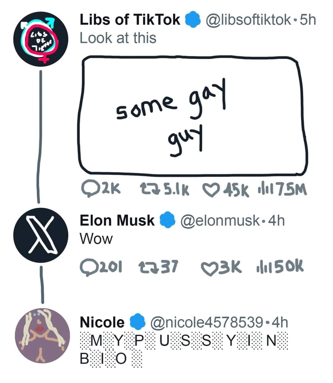 This meme is a simple drawing of a rectangle with the text "some gay guy" written inside. The image is a humorous way of expressing a common phrase "some guy" in a more... specific way. The meme is likely being used to poke fun at the idea of someone being overly specific about someone's identity.