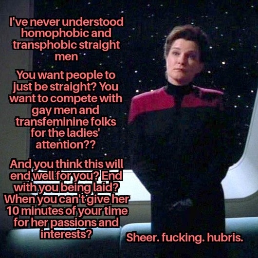 This meme is a humorous quote from the TV show Star Trek: The Next Generation, where Captain Jean-Luc Picard is confronted by a group of aliens who are trying to seduce him. The quote is presented in a bold, red font on a dark background, with a still image of the captain from the show. The text reads: "I've never understood... the need to be in contact with your ex... when you are married to me. I've never understood... the need to be in contact with your ex... when you are married to me. I've never understood... the need to be in contact with your ex... when you are married to me."