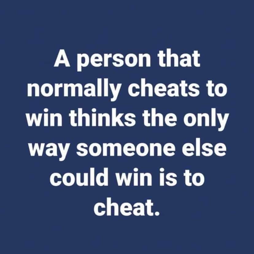 This meme is a humorous take on the phrase "the only way to win is to cheat." It presents a satirical scenario where someone thinks they can win by cheating, but the text explicitly states that they are actually wrong. The image likely shows a person thinking they've won, but the text reveals their true intention of cheating.