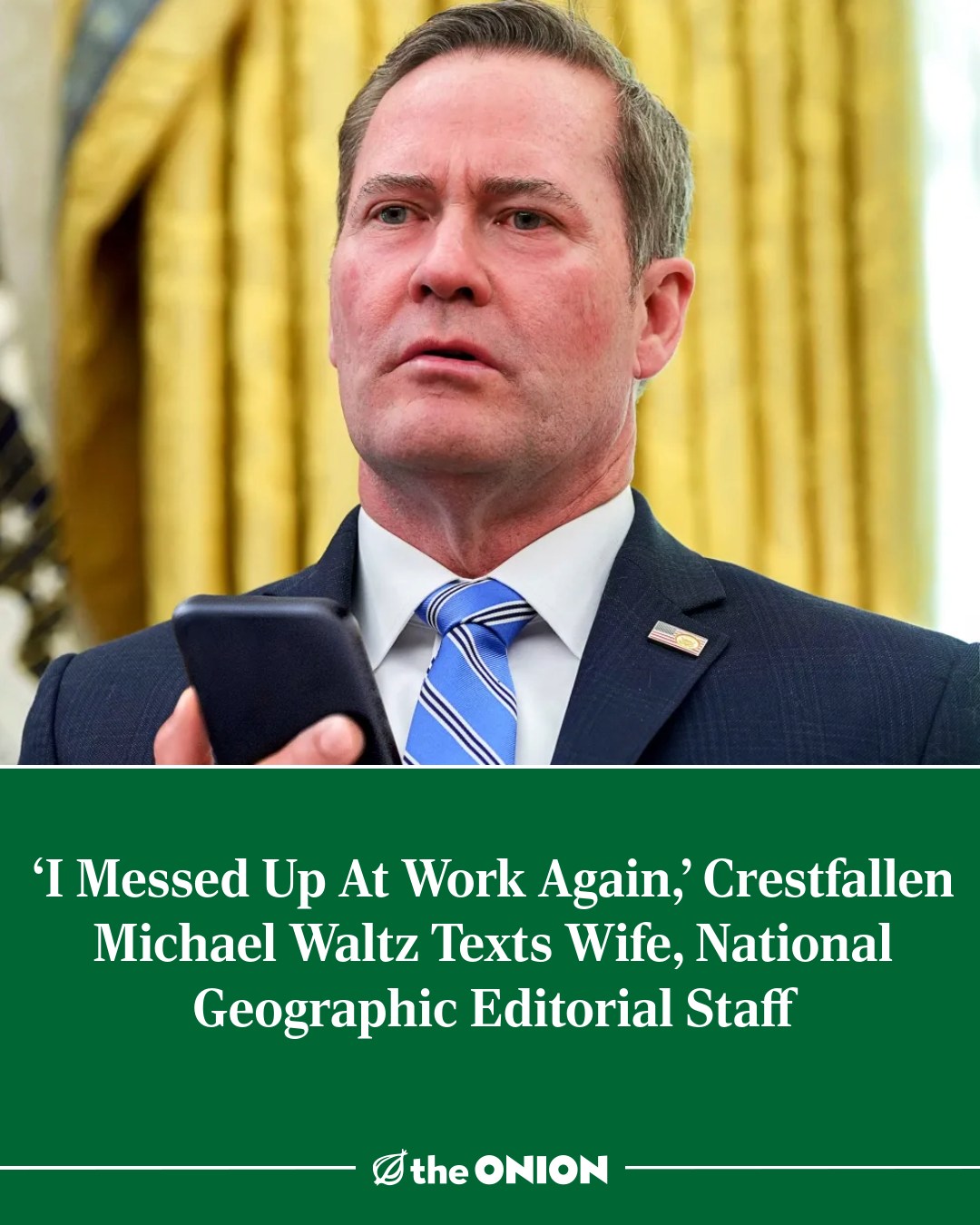 This meme is a satirical image featuring a photo of former White House Press Secretary and current Fox News host, Kayleigh McEnany's, husband, Michael McEnany. The image shows a photo of Michael McEnany with a caption "I messed up at work again" and a quote from a text conversation with his wife, Kayleigh McEnany, where he apologizes for messing up at work.