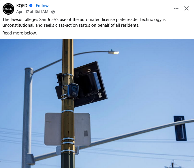 This meme illustrates a controversy surrounding **algorithmic surveillance**, specifically focusing on **Privacy Ethics**. The image displays a traffic light equipped with an Automated License Plate Reader (ALPR), a t...
