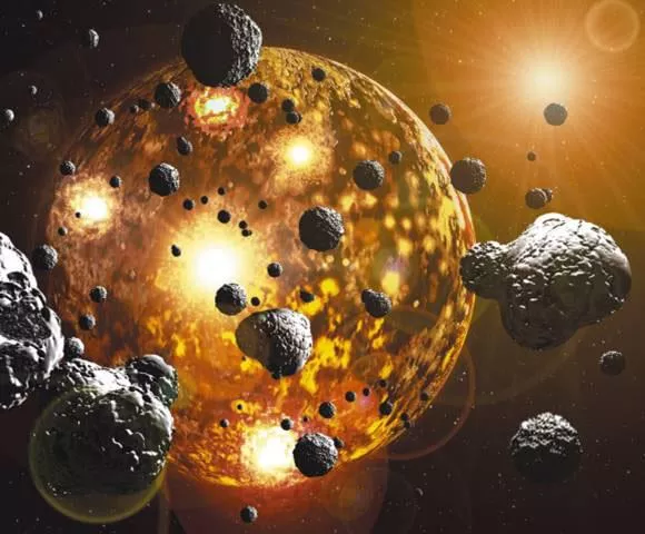 This meme is an image of a cartoon-style illustration of the Earth being destroyed by a massive asteroid, with a huge space rock crashing into the planet. The text "I can see for miles and miles and miles" is written in a playful, childlike font at the top of the image, referencing the classic song "I Can See for Miles" by The Who. The image is meant to be humorous and ironic, poking fun at the idea of being able to see for miles and miles, but in this case, it's actually a catastrophic asteroid impact.