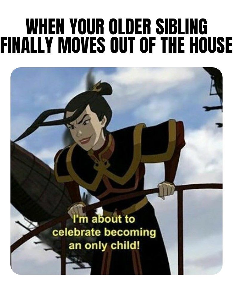 This meme is a humorous take on the popular "I'm not a morning person" meme format. The image features a screenshot from the TV show Avatar: The Last Airbender, with a character named Azula saying "I'm not a morning person" in a humorous tone. However, in this meme, the character's quote is replaced with "I'm about to celebrate becoming an only child" in a similar tone, implying that the speaker is about to experience a significant change in their family dynamics.