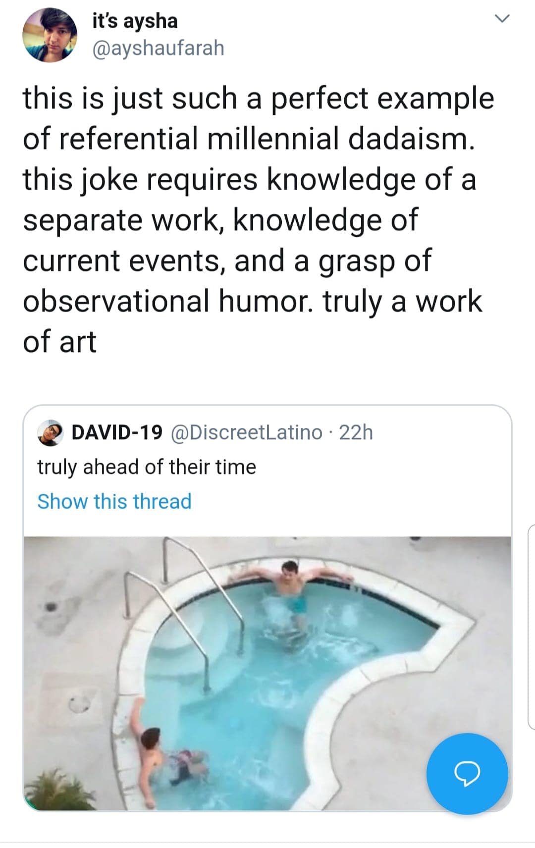 The meme is a screenshot of a tweet that compares the COVID-19 pandemic to a situation where people are enjoying a hot tub in a pool with a "COVID-19" sign floating on the surface. The tweet says "COVID-19: the ultimate party crasher" and includes an image of a hot tub with a "COVID-19" sign floating in it.