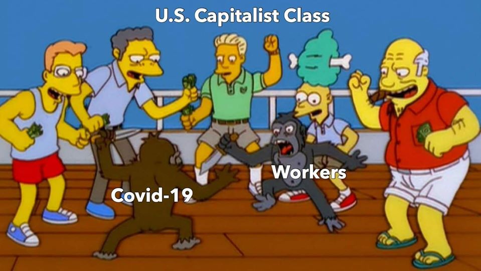 This meme is a play on the classic "It's a Mad, Mad, Mad, Mad World" scene, where a group of people are fighting over a suitcase of money. In this version, the characters are replaced with stereotypes of the US, with "It's a Mad, Mad, Mad, Mad World" written at the top. The text "We're all going to die" is written above the fight, and the characters are labeled as "US", "Capitalist", "Worker", and "Communist" with the labels "US", "Capitalist", "Worker", and "Communist" written above them.