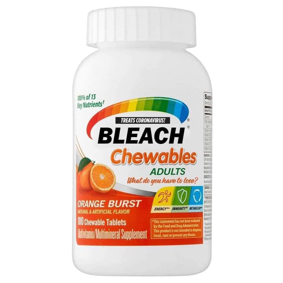 The meme is an image of a bottle of "Covid-19" flavored "Bleach" (the real product is called "Bleach: New & Improved" but the label has been altered to say "Covid-19") with a warning label that says "Do not drink" and "Do not ingest". The image is likely meant to be humorous, implying that people are trying to cure their COVID-19 symptoms with bleach, which is extremely dangerous and can be toxic. The image is likely a satirical commentary on the misinformation surrounding COVID-19 treatments.