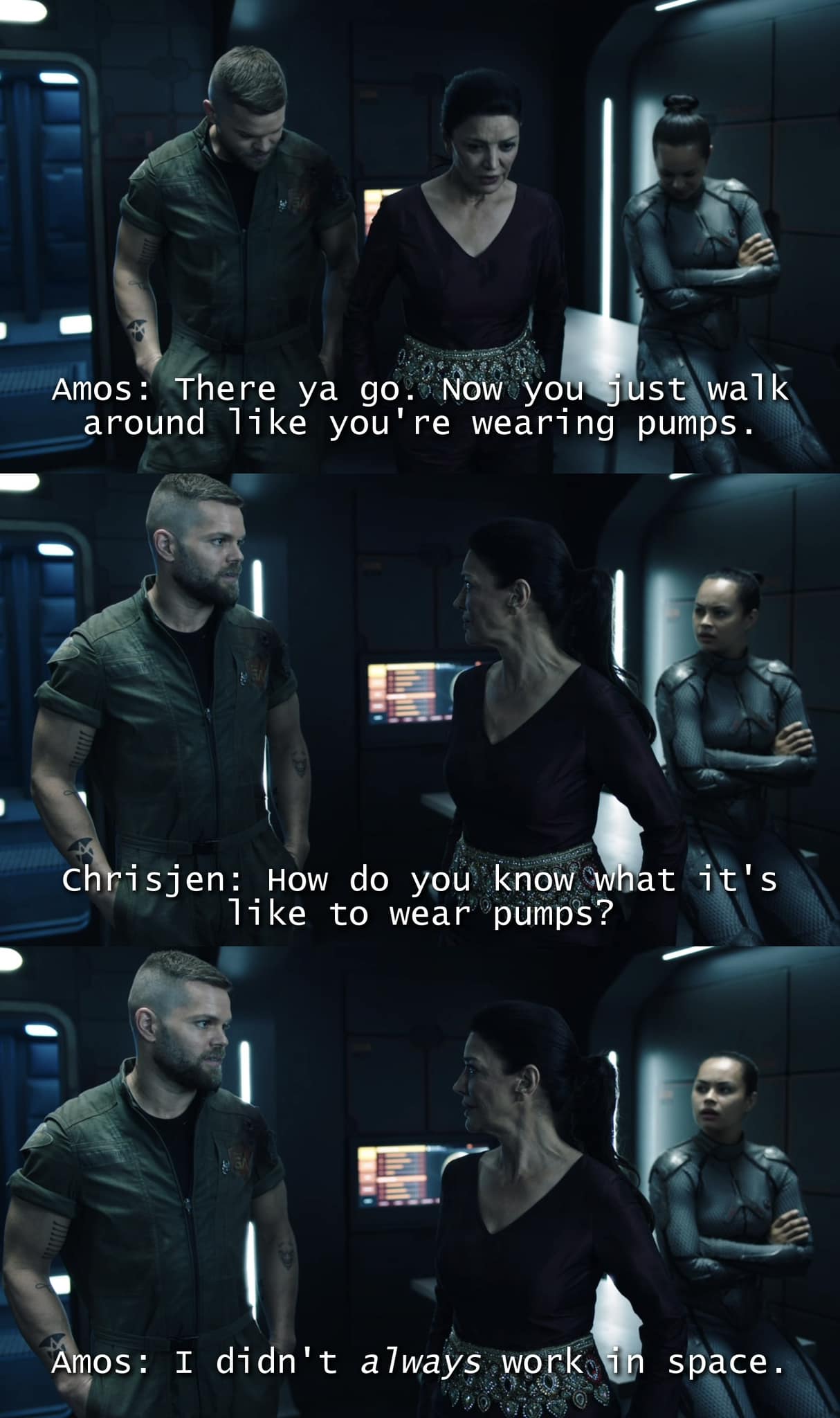 This meme is a screenshot from the TV show Star Trek: Discovery, featuring a humorous exchange between characters. The image shows the character Aditya (played by Aditya Aditya) and his friend, who is wearing a ridiculous-looking outfit. The text reads: "In 2-3 sentences, describe this meme for someone who cannot see it. Aditya: 'I don't know what you're wearing.' Chris: 'It's a Star Trek: Discovery meme.' Aditya: 'I don't know what you're wearing.'"