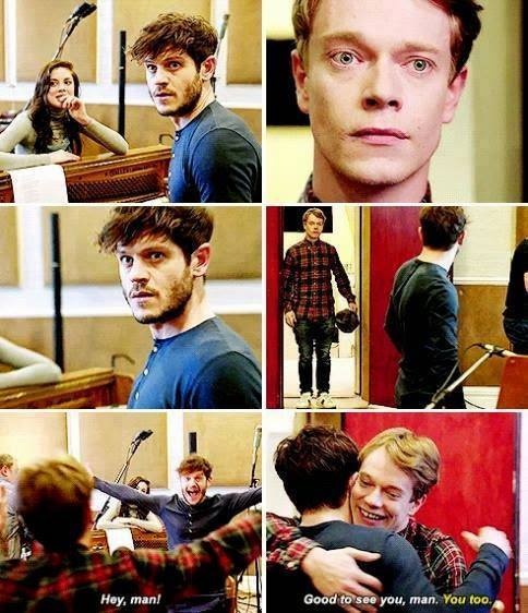 The meme is a photo of two men, one of whom is looking at the camera with a shocked expression. The text "In the 90s" appears above the photo, and the text "I was in love with my friend" appears below. The meme is likely referencing a scene from a TV show or movie where a character has a shocking revelation about their past.