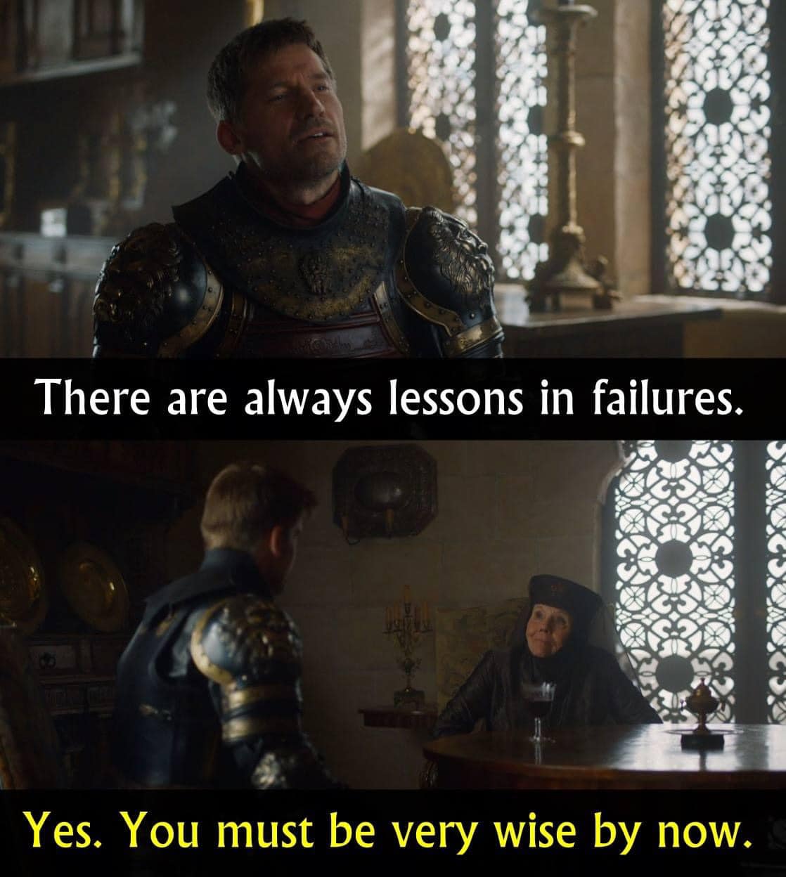 This meme is a humorous take on a famous scene from the Game of Thrones series. The image shows a character, Bronn, saying "A Lannister always pays his debts" and then being contradicted by another character, saying "There are no gods, and there are no rules in the game of thrones. If you are going to play it, play it to win. It's not just a game. It's about killing. It's about destroying. It's about winning." The meme is captioned "There are no gods, and there are no rules. If you are going to play it, play it to win. It's not just a game. It's about killing. It's about destroying. It's about winning."