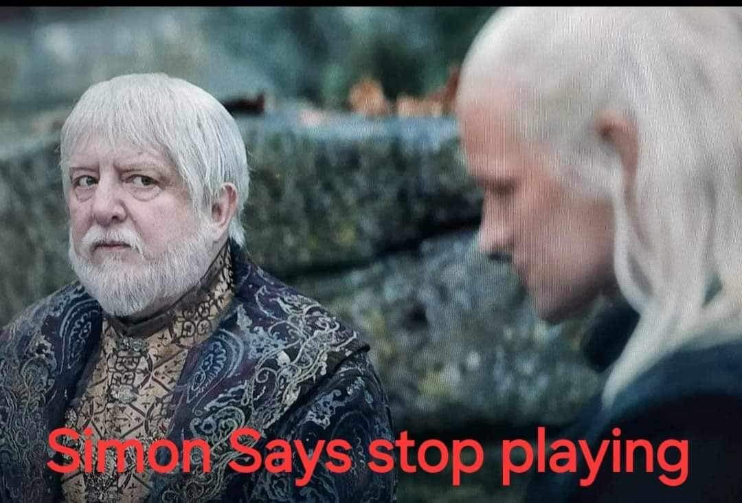 This meme is a screenshot from the TV show "House of the Dragon," specifically from a scene where two characters, Lord Corry and Lord Tyrell, are discussing the fate of the kingdom. The text "I know" is written on the screen, but the meme adds the caption "I know" in a sarcastic tone, implying that the character is not actually saying "I know" but rather is actually saying "I don't know" and the other character is saying "I know" in response to that.