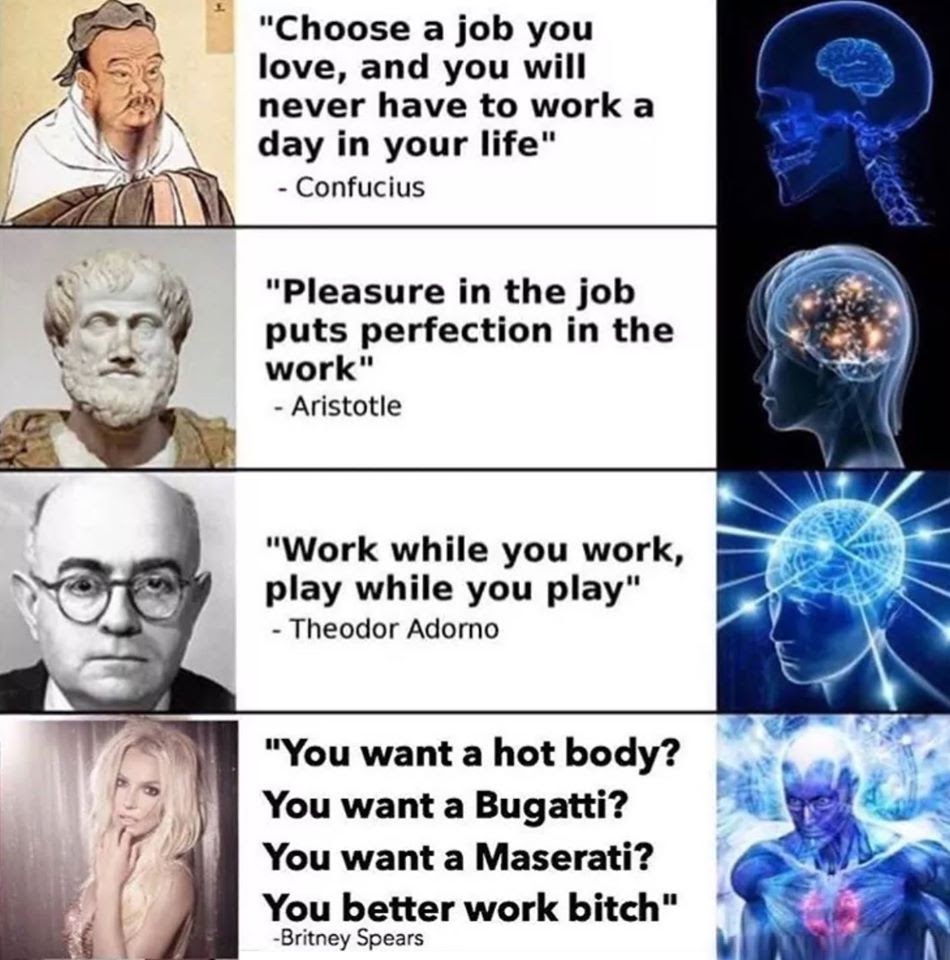 This meme is a humorous comparison of quotes from Confucius and Aristotle, with a twist at the end. The first two quotes are from ancient philosophers, but the third quote is a modern, tongue-in-cheek statement that pokes fun at the idea of "following in the footsteps" of great thinkers. The quote reads: "In 2-3 sentences, describe this meme for someone who cannot see it. The meme juxtaposes quotes from Confucius and Aristotle, but ends with a humorous and unexpected quote from a pop star, "You want a hot body? You want a Bugatti? You want a Maserati? You want a Lamborghini? You want a Ferrari? You want a hot girl? You want a Maserati? You want a Lamborghini? You want a Ferrari? You want a hot girl?".