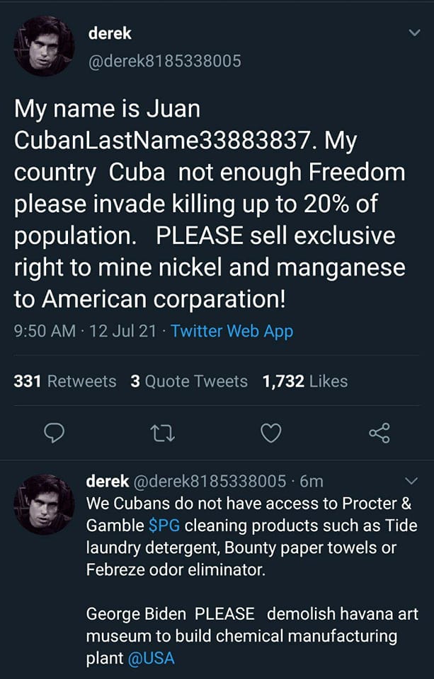 The meme is a Twitter thread where someone, "derek," is responding to someone else's tweet. The original tweet, which is not shown, is likely asking for or making a demand for something. "Derek" is responding to this by saying that he doesn't have access to many products because he is a "Cuban." He then lists some products that he is not able to buy, such as Tide, and says that he is instead using something else. He ends by asking for something to be built. He also says that he is using something else, like "Bounty" paper towels, and that he is using a product called "Febreze" to eliminate odors. He ends by saying that he is using something called "Bod — — — — — — — — — — — — — — — — — — — — — — — — — — — — — — — — — — — — — — — — — — — — — — — — — — — — — — — — — — — — — — — — — — — — — — — — — — — — — — — — — — — — — — — — — — — — — — — — — — — — — — — — — — — — — — — — — — — — — — — — — — — — — — — — — — — — — — — — — — — — — — — — — — — — — — — — — — — — — — — — — — — — — — — — — — — — — — — — —  — — — — — — — — — — — — — — — — — — — — — — — — — — — — — — — — — — — — — — — — — — — — — — — — — — — — — — — — — — — — — — — — — — — — — — — — — — — — — — — — — — — — — — — — — — — — — — — — — — — — — — — — — — — — — — — —  — — — — — — — — — — — — — — — — — — — — — — — — — — — — — — — — — — — — — — — — — — — — — — — — — — — — — — — — — — — — — — — — — — — — — — — — — — — — — — — — — — — — — — — — — — — — — — — — — — — — — — — — — — — — — — — — — — — — — — — — — — — — — — — — — — — — — — — — — — — — — — — — — — — — — — — — — — — — — — — — — — — — — — — — — — — — — — — — — — — — — — — — — — — — — — — — — — — — — — — — — — — — — — — — — — — — — —  — — — — — — — — — — — — — — — — — — — — — — — — — — — — — — — — — — — — — — — — — — — — — — — — — — — — — — — — — — — — — — — — — — — — — — — — — — — — — — — — — — — — — — — — — — — — — — — — — — — — — — — — — — — — — — — — — — — — — — — — — — — — — — — — — — — — — — — — — — — — — — — — — — — — — — — — — — — — — — — — — — — — — — — — — — — — — — — — — — — — — — — — — — — — — — — — — — — — — — — — — — — — — — — — — — — — — — — — — — — — — — — — — — — — — — — — — — — — — — — — — — — — — — — — — — — — — — — — — — — — — — — — — — — — — — — — — — — — — — — — — — — — — — — — — — — — — — — — — — — — — — — — — — — — — — — — — — — — — — — — — — — — — — — — — — — — — — — — — — — — — — — — — — — — — — — — — — — — — — — — — — — — — — — — — — — — — — — — — — — — — — — — — — — — — — — — — — — — — — — — — — — — — — — — — — — — — — — — — — — — — — — — — — — — — — — — — — — — — — — — — — — — — — — — — — — — — — — — — — — — — — — — — — — — — — — — — — — — — — — — — — — — — — — — — — — — — — — — — — — — — — — — — — — — — — — — — — — — — — — — — — — — — — — — — — — — — — — — — — — — — — — — — — — — — — — — — — — — — — — — — — — — — — — — — — — — — — — — — — — — — — — — — — — — — — — — — — — — — — — — — — — — — — — — — — — — — — — — — — — — — — — — — — — — — — — — — — — — — — — — — — — — — — — — — — — — — — — — — — — — — — — — — — — — — — — — — — — — — — — — — — — — — — — — — — — — — — — — — — — — — — — — — — — — — — — — — — — — — — — — — — — — — — — — — — — — — — — — — — — — — — — — — — — — — — — — — — — — — — — — — — — — — — — — — — — — — — — — — — — — — — — — — — — — — — — — — — — — — — — — — — — — — — — — — — — — — — — — — — — — — — — — — — — — — — — — — — — — — — — — — — — — — — — — — — — — — — — — — — — — — — — — — — — — — — — — — — — — — — — — — — — — — — — — — — — — — — — — — — — — — — — — — — — — — — — — — — — — — — — — — — — — — — — — — — — — — — — — — — — — — — — — — — — — — — — — — — — — — — — — — — — — — — — — — — — — — — — — — — — — — — — — — — — — — — — — — — — — — — — — — — — — — — — — — — — — — — — — — — — — — — — — — — — — — — — — — — — — — — — — — — — — — — — — — — — — — — — — — — — — — — — — — — — — — — — — — — — — — — — — — — — — — — — — — — — — — — — — — — — — — — — — — — — — — — — — — — — — — — — — — — — — — — — — — — — — — — — — — — — — — — — — — — — — — — — — — — — — — — — — — — — — — — — — — — — — — — — — — — — — — — — — — — — — — — — — — — — — — — — — — — — — — — — — — — — — — — — — — — — — — — — — — — — — — — — — — — — — — — — — — — — — — — — — — — — — — — — — — — — — — — — — — — — — — — — — — — — — — — — — — — — — — — — — — — — — — — — — — — — — — — — — — — — — — — — — — — — — — — — — — — — — — — — — — — — — — — — — — — — — — — — — — — — — — — — — — — — — — — — — — — — — — — — — — — — — — — — — — — — — — — — — — — — — — — — — — — — — — — — — — — — — — — — — — — — — — — — — — — — — — — — — — — — — — — — — — — — — — — — — — — — — — — — — — — — — — — — — — — — — — — — — — — — — — — — — — — — — — — — — — — — — — — — — — — — — — — — — — — — — — — — — — — — — — — — — — — — — — — — — — — — — — — — — — — — — — — — — — — — — — — — — — — — — — — — — — — — — — — — — — — — — — — — — — — — — — — — — — — — — — — — — — — — — — — — — — — — — — — — — — — — — — — — — — — — — — — — — — — — — — — — — — — — — — — — — — — — — — — — — — — — — — — — — — — — — — — — — — — — — — — — — — — — — — — — — — — — — — — — — — — — — — — — — — — — — — — — — — — — — — — — — — — — — — — — — — — — — — — — — — — — — — — — — — — — — — — — — — — — — — — — — — — — — — — — — — — — — — — — — — — — — — — — — — — — — — — — — — — — — — — — — — — — — — — — — — — — — — — — — — — — — — — — — — — — — — — — — — — — — — — — — — — — — — — — — — — — — — — — — — — — — — — — — — — — — — — — — — — — — — — — — — — — — — — — — — — — — — — — — — — — — — — — — — — — — — — — — — — — — — — — — — — — — — — — — — — — — — — — — — — — — — — — — — — — — — — — — — — — — — — — — — — — — — — — — — — — — — — — — — — — — — — — — — — — — — — — — — — — — — — — — — — — — — — — — — — — — — — — — — — — — — — — — — — — — — — — — — — — — — — — — — — — — — — — — — — — — — — — — — — — — — — — — — — — — — — — — — — — — — — — — — — — — — — — — — — — — — — — — — — — — — — — — — — — — — — — — — — — — — — — — — — — — — — — — — — — — — — — — — — — — — — — — — — — — — — — — — — — — — — — — — — — — — — — — — — — — — — — — — — — — — — — — — — — — — — — — — — — — — — — — — — — — — — — — — — — — — — — — — — — — — — — — — — — — — — — — — — — — — — — — — — — —  — — — — — — —      — — — — — — — — — — — — — —   — — — — — — — — — — — —      — —   — — — — — — — — — — — — — — — — — — — — — — — — — — — — — — — — — —    — —     — —   —  — —  — — — — — — — — — — — — — — — — — —        — — — — — — — — —   — — — — — — — — — — — — — — — — — — — — — — — — — — — — — — — — — — — — — — — — — — — — — — — — — — — —  —      — — —