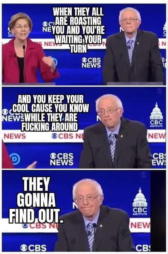 The meme is a humorous take on a TV show or interview where a person is being asked to respond to a series of embarrassing or provocative questions. The text on the meme reads: "When they all are roasting you and you're waiting your turn" and "And you keep your cool cause you know they're just f*cking around". The image is likely a screenshot of a TV show or interview where a person is being asked to respond to a series of questions, and the text is a humorous commentary on the situation.