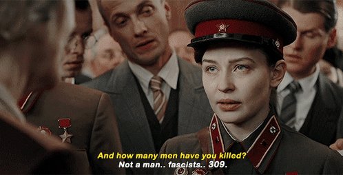 This meme is an image from the 2017 film "The Darkest  " in which a character, played by actress  , is asked how many men she has killed. The image is a still from the movie, with the character's response, "And how many men have you killed? Not  " written in yellow text at the top of the image.