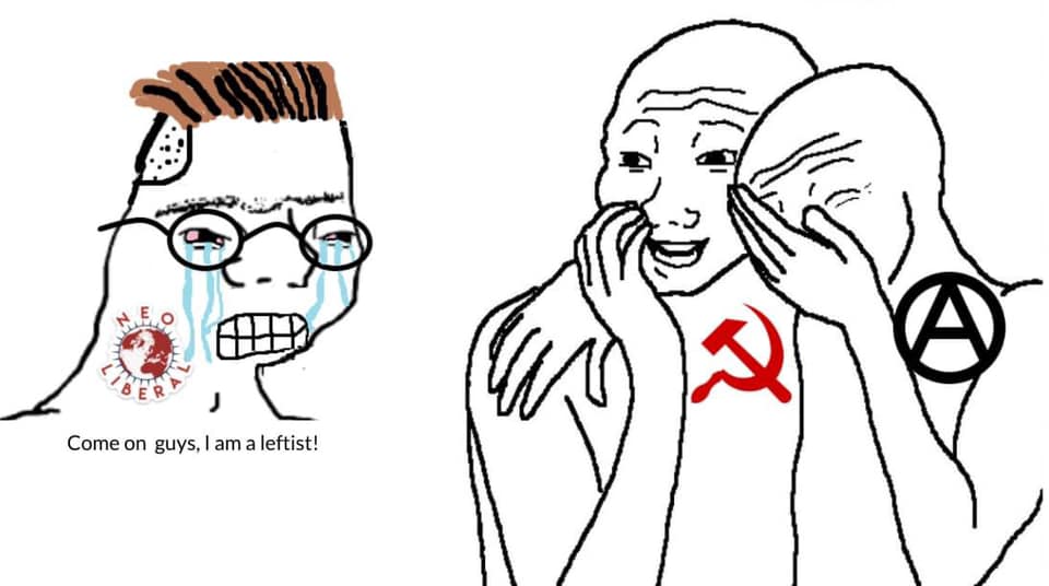 The meme is a play on the "it's okay to not be okay" meme, but with a political twist. It shows a person crying and saying "I'm a leftist, I'm a leftist!" as they're being comforted by another person. The text that appears in the image is "Come on guys, I'm a leftist!"