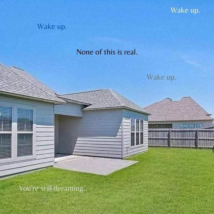 This meme is a humorous example of liminality, a concept in cultural theory that refers to the state of being in between two states or identities. The meme depicts a house with a missing wall, with the caption "You're...