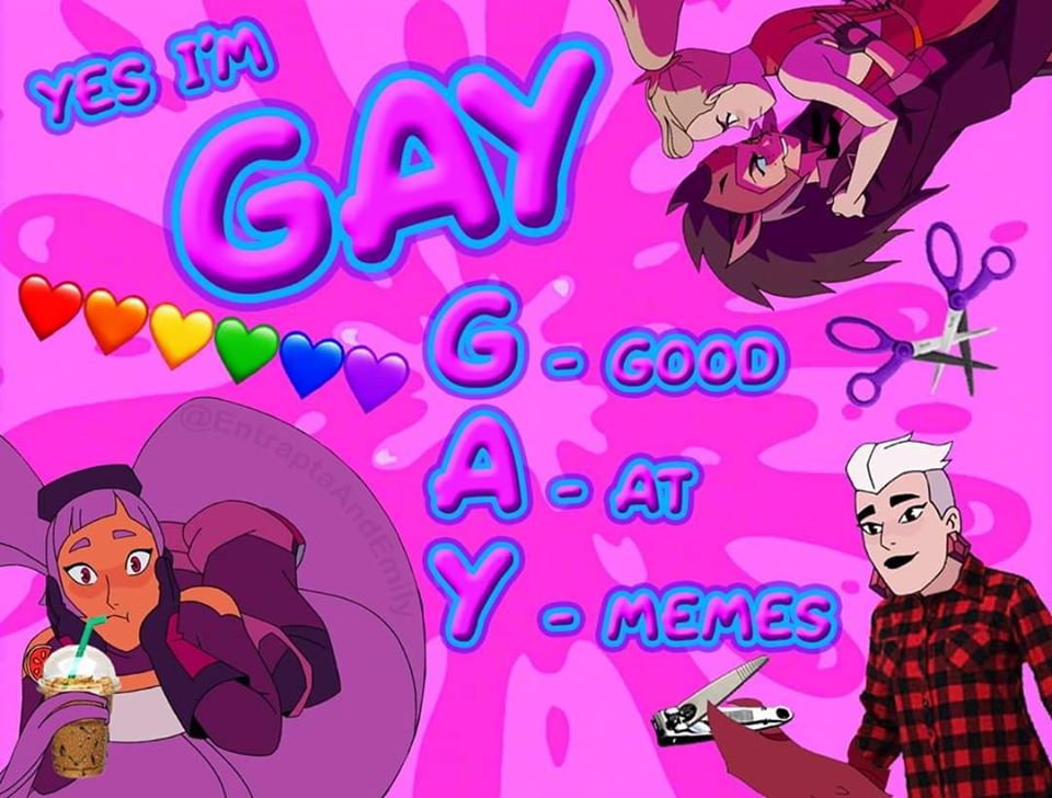 This meme is a humorous take on the LGBTQ+ community's use of the acronym "GAY" in a way that's intentionally opposite of its original meaning. The text "GAY" is written in a playful, exaggerated font, with each letter replaced by a word that's opposite of its original meaning: "Good", "At", "Yummy", and "Memes". The image likely features a humorous illustration or a series of memes that poke fun at the idea of redefining the acronym in a lighthearted way.